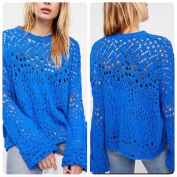 Free People TRAVELING LACE SWEATER SIZE XSMALL NWT - Picture 9 of 13